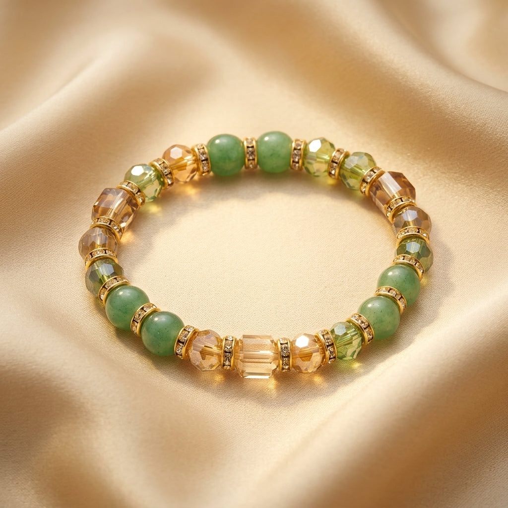 Bracciale Verde con Cristalli